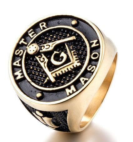 Fashion Men Jewelry Rings Gold Body Masonic Ring - Pikorua Masonic